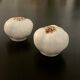 1 salt shaker and 1 pepper white garlic shape
