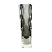 Extra Large Mandruzzato Faceted Glass Sommerso Vase Made in Murano, Italy 1970s