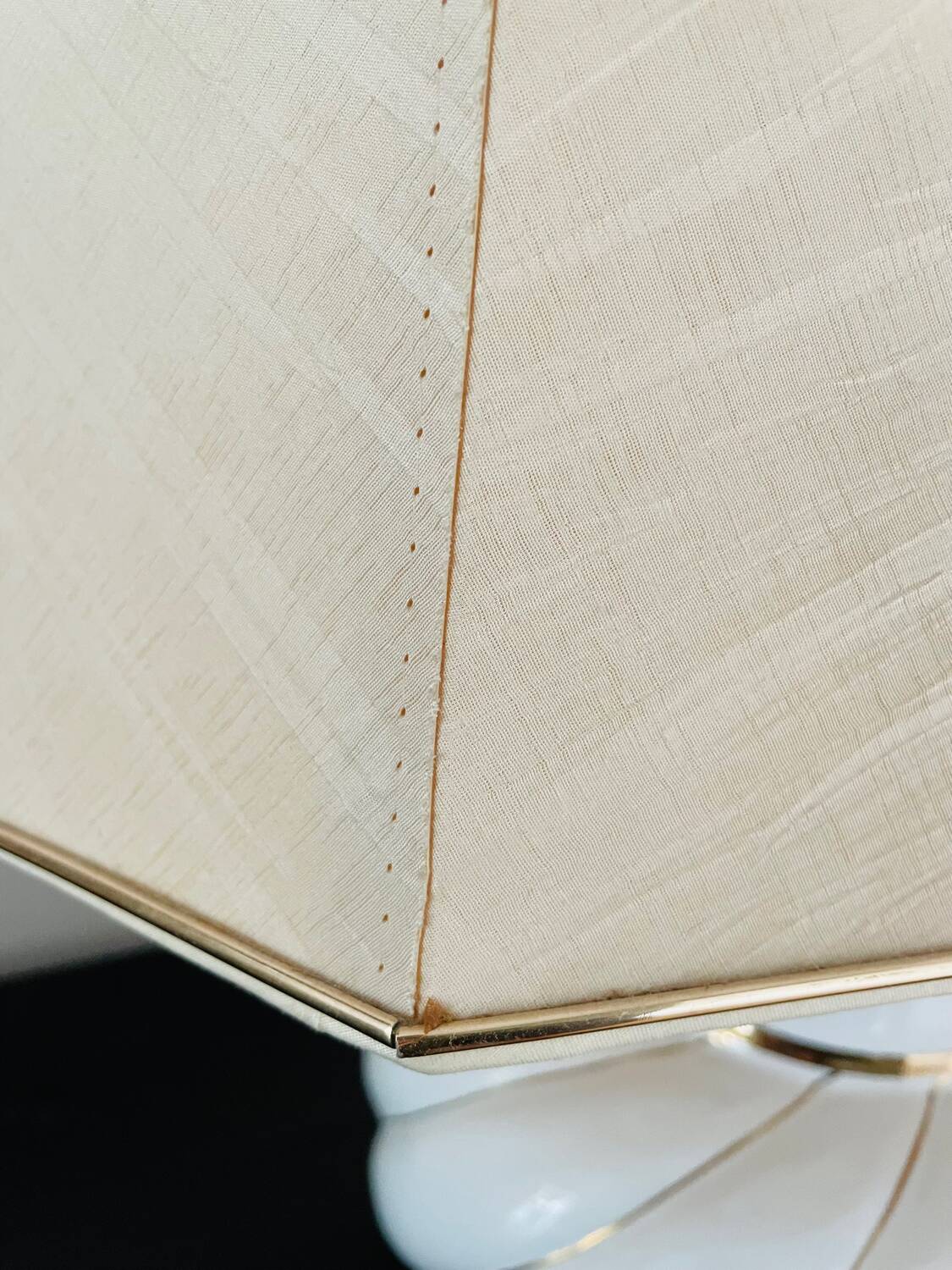 Vintage white and gold table lamp