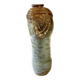 Vase en grès vernissé et monogrammé