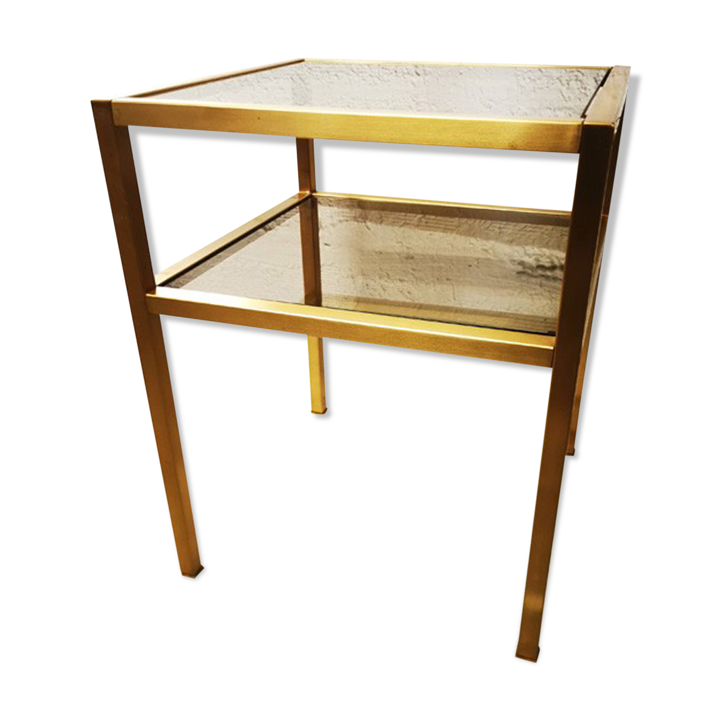 Golden metal side table