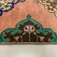 Distressed Turkish Runner 380x72 cm wool Vintage Tribal Rug Pink Green