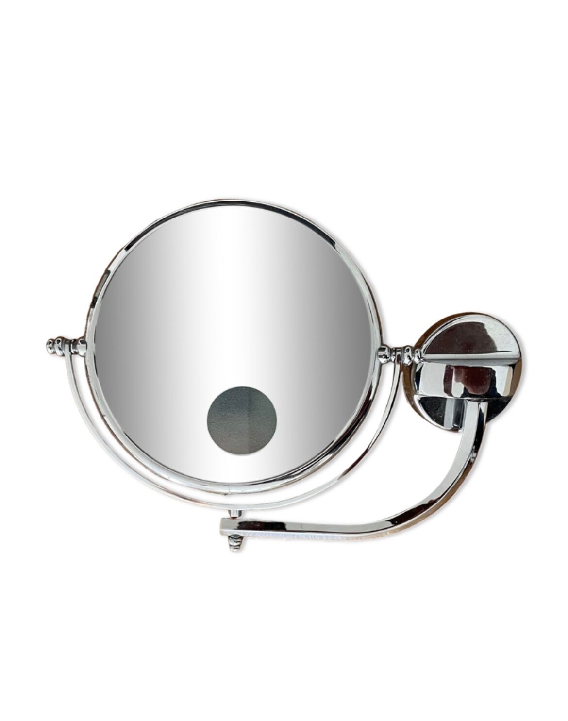 Vintage magnifying and illuminating mirror chromed metal Arpin Paris 1970