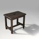Tabouret en bois noir rustique fait à la main, France années 1920