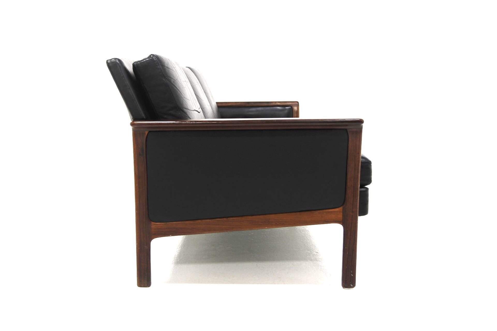 Scandinavian 3-seater leather sofa, Sweden, 1960s