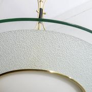 Fontana Arte Style Mid-Century Italian Glass and Brass Chandelier 40s