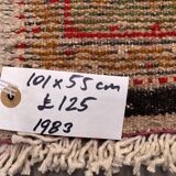 Small Vintage Turkish Rug 101x55 cm, Short Runner, Tribal, Shabby Chic