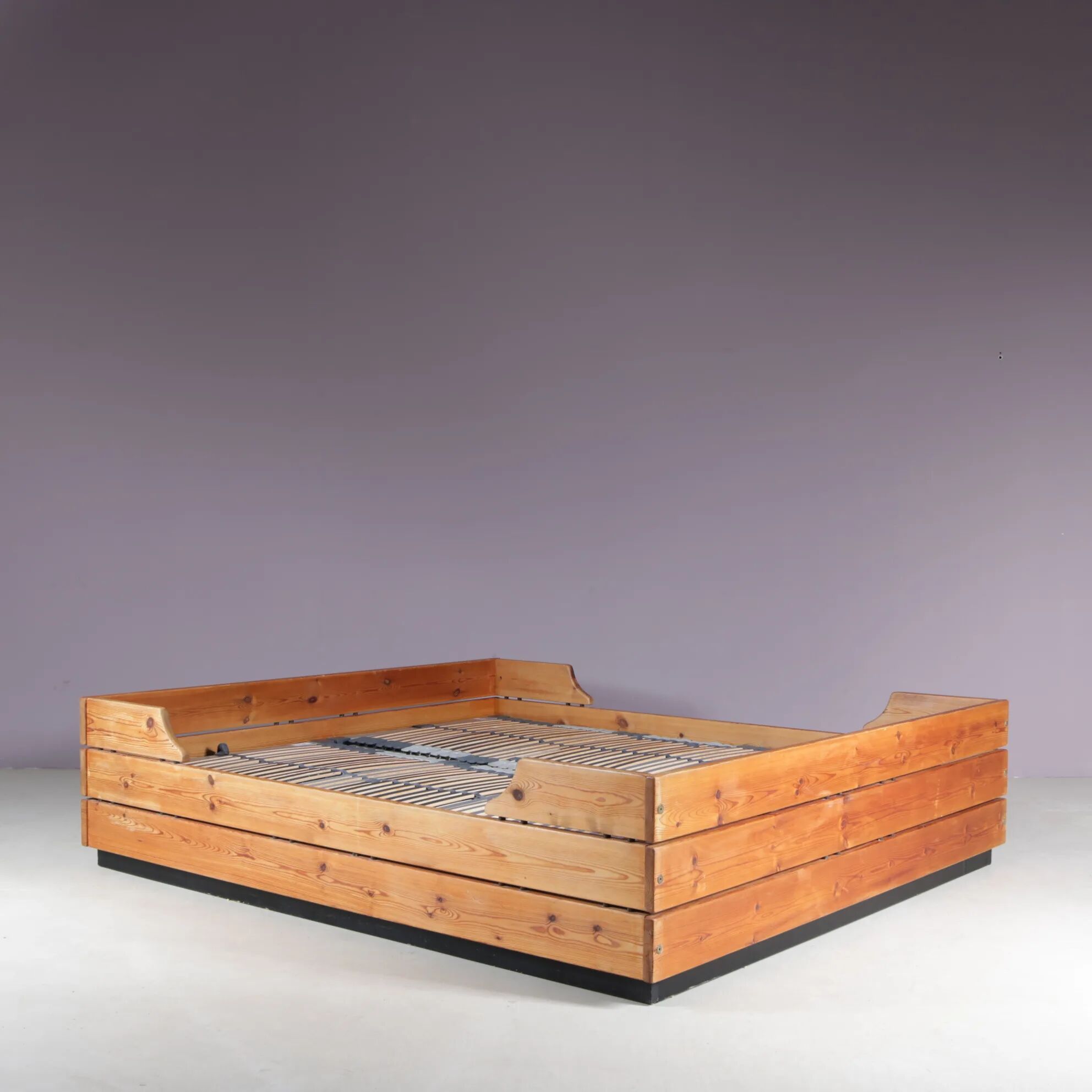 1970s pine wooden bed from Finland