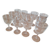 12 verres à  pied cristal d'Arques  de 2 taille differente