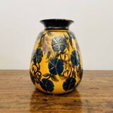 Vase Art déco en céramique vernissée signé René Nicole, 1930