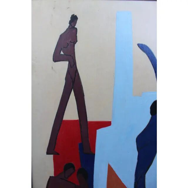 Vintage Figurative Abstract Nudes Painting