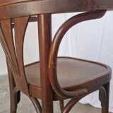 Chaise de salle à manger vintage en bois courbé : fauteuil style Thonet du milieu du siècle