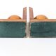 Pair of vintage bookends with polished wooden balls, Art Deco style