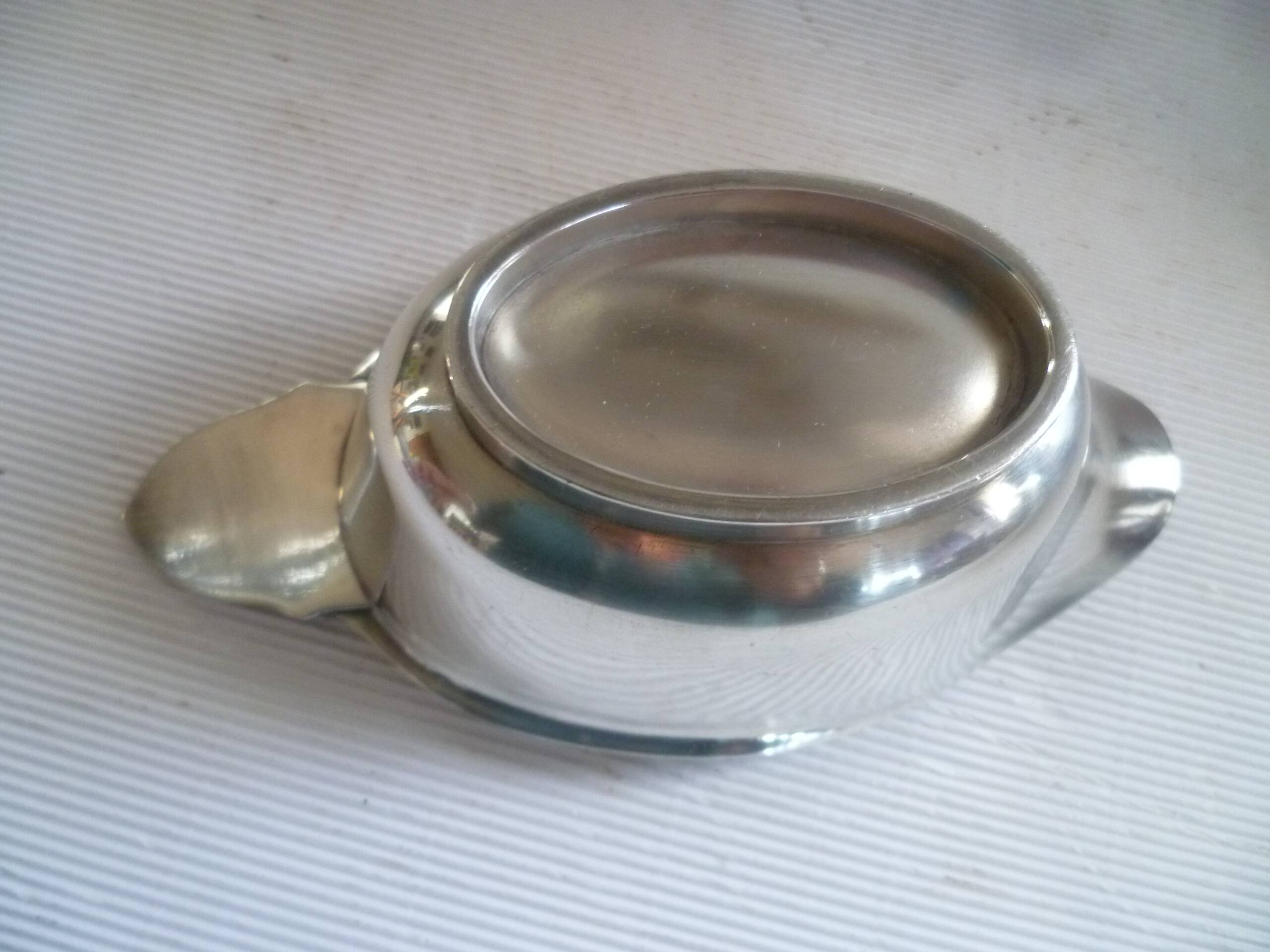 Sauciere art deco en métal argente orfè christofle