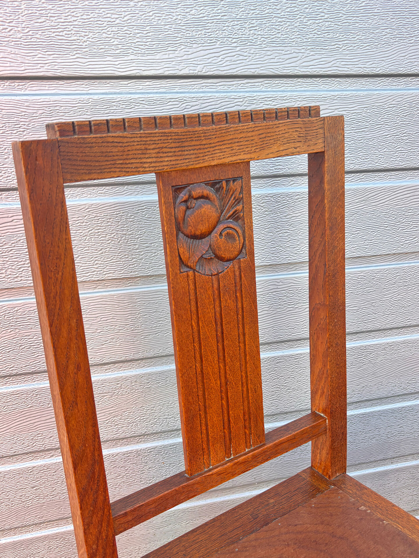 Pair of antique carved oak chairs – Art Nouveau style