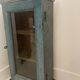 Small wall display case in blue lacquered teak