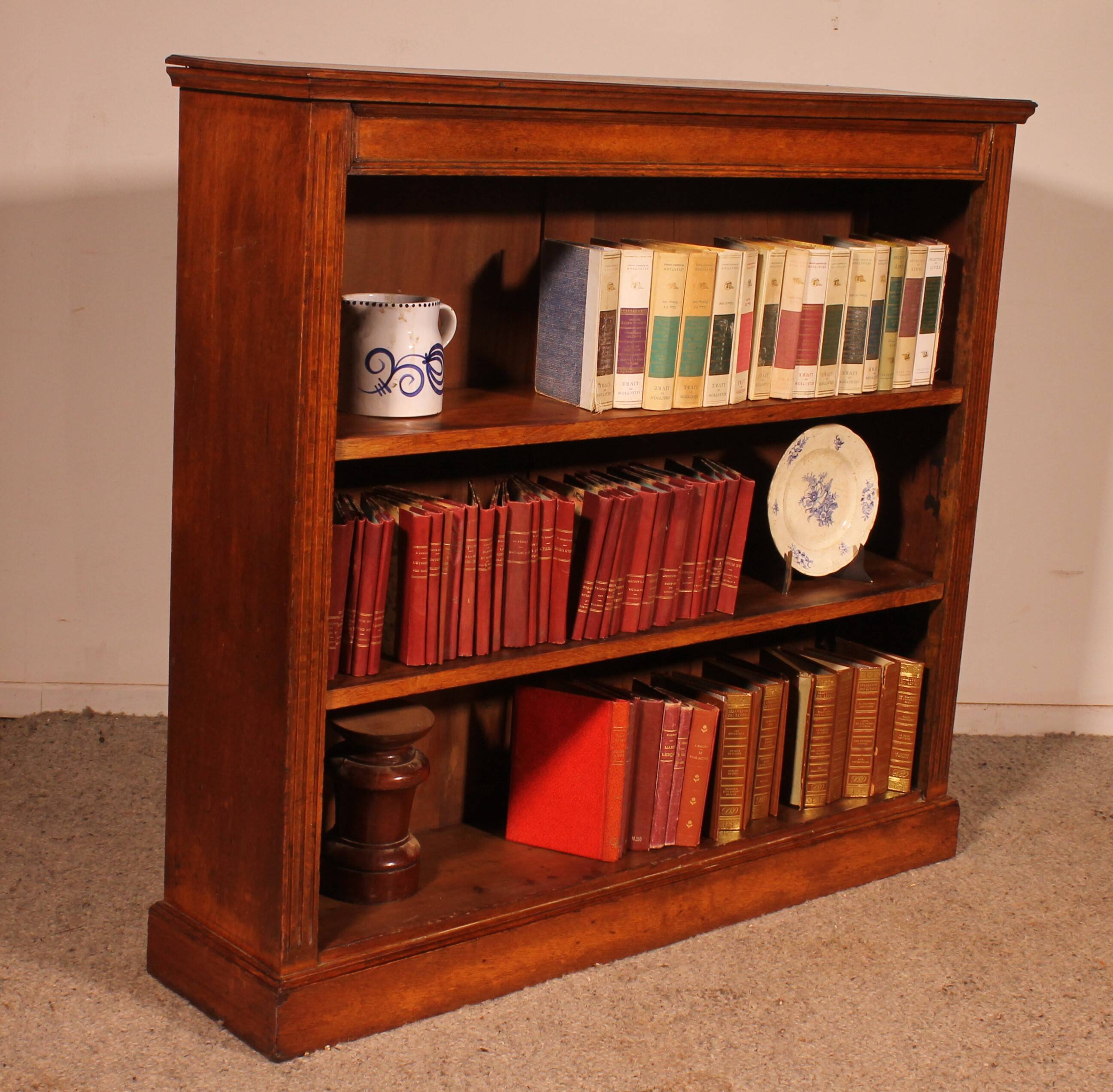 19th Century Oak Open Bookcase - England