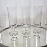 Set of 7 70s flutes Luminarc Arcoroc