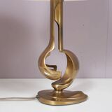1970s pair of brass table lamps from France