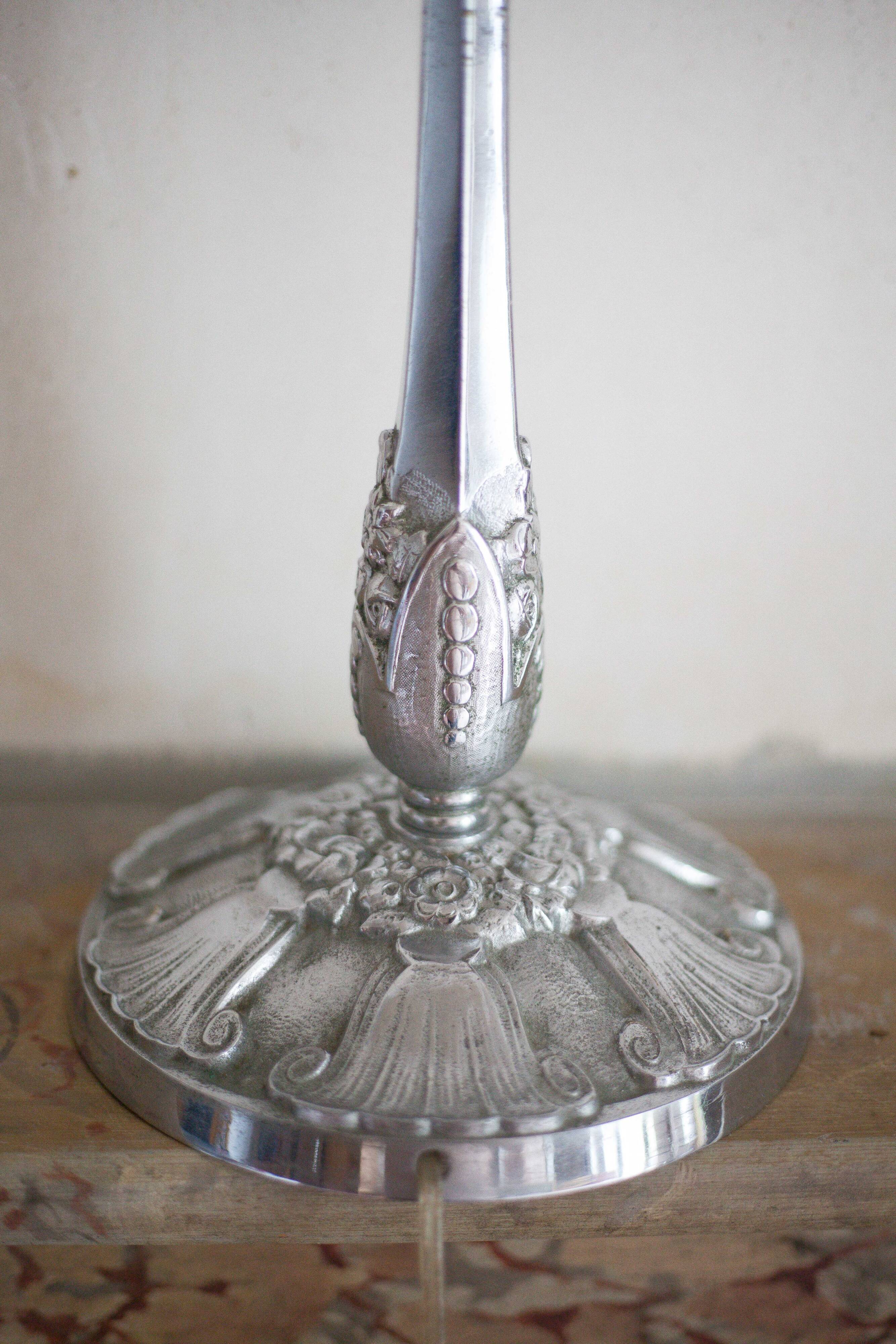Art Deco table lamp, living room lamp, floral lamp base