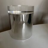 Silver metal and plexiglass ice bucket 1970 Space Age