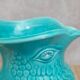 Vintage turquoise ceramic pitcher St-Clément model Aigle.
