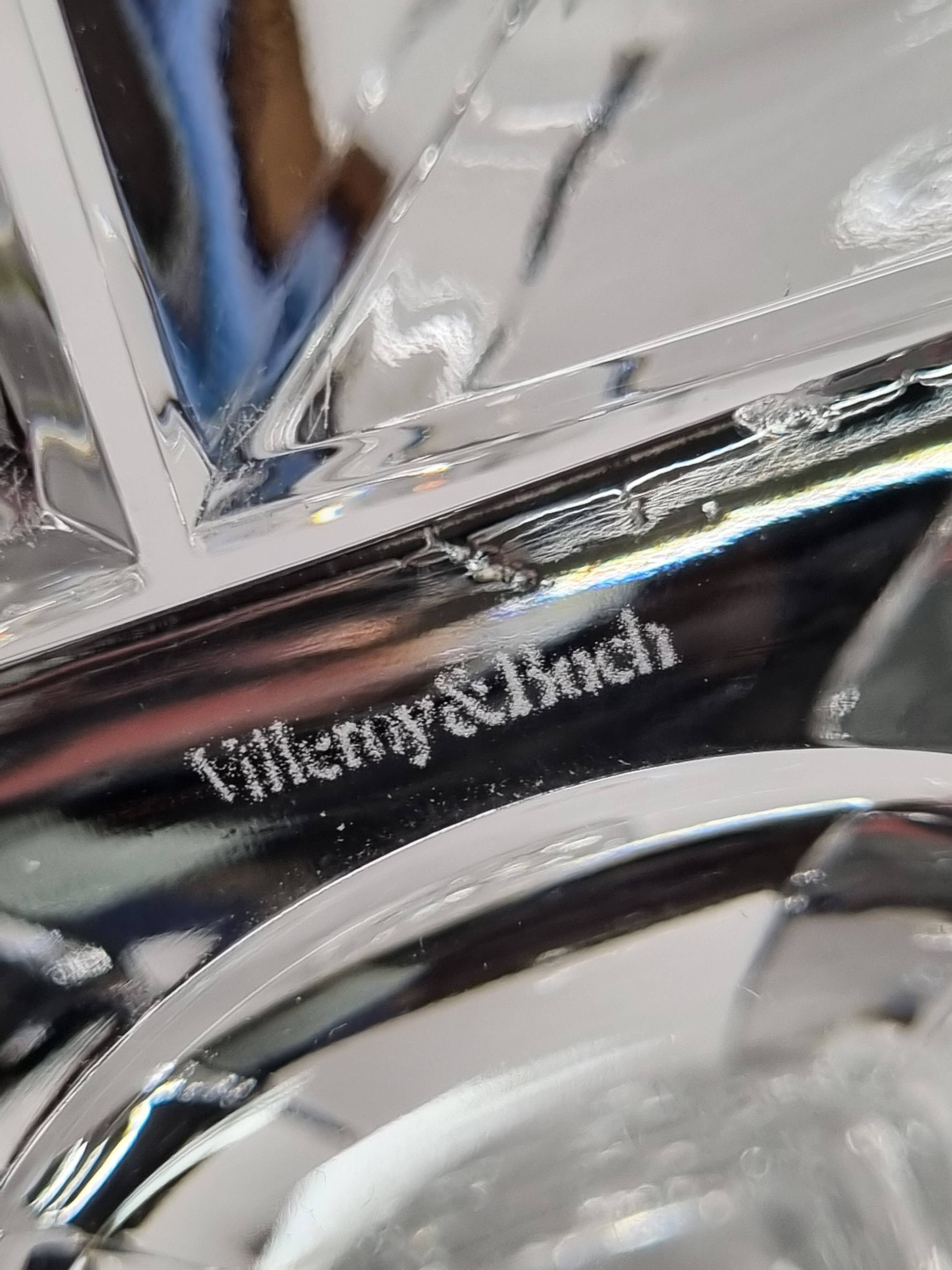 Set of 3 Villeroy & Boch Crystal Candle Holders - 11 cm, Engraved