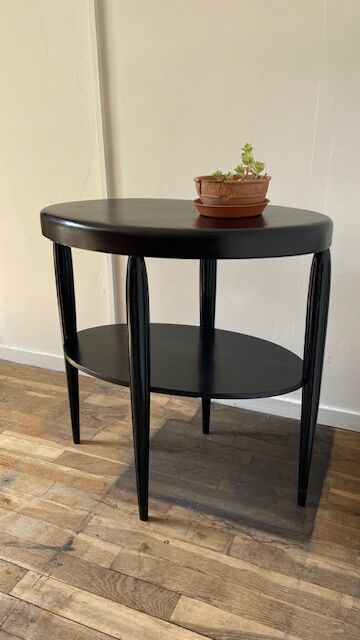 Gueridon console bois noir art déco