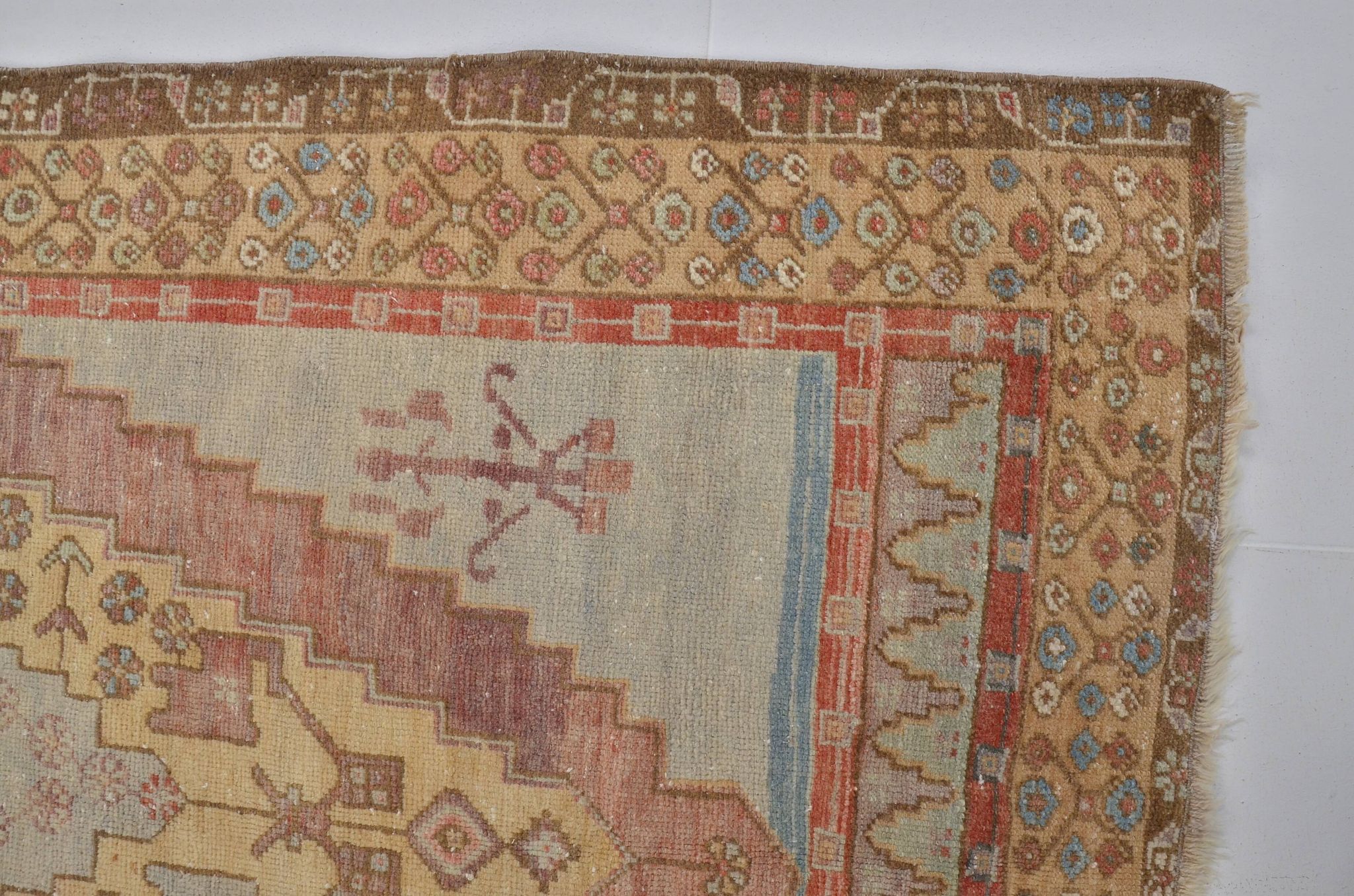Tapis Oushak vintage noué à la main sku 1455