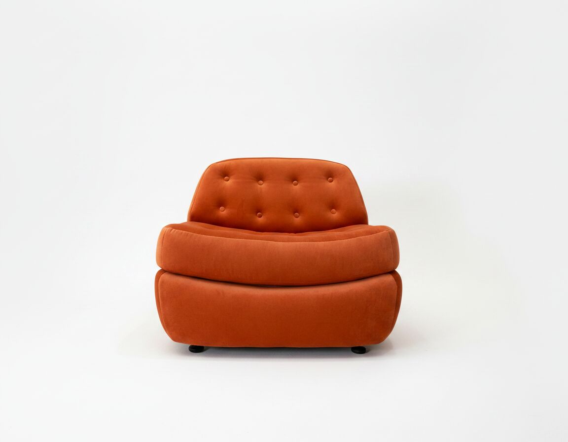 Orange Bubble chair from the 1970s.