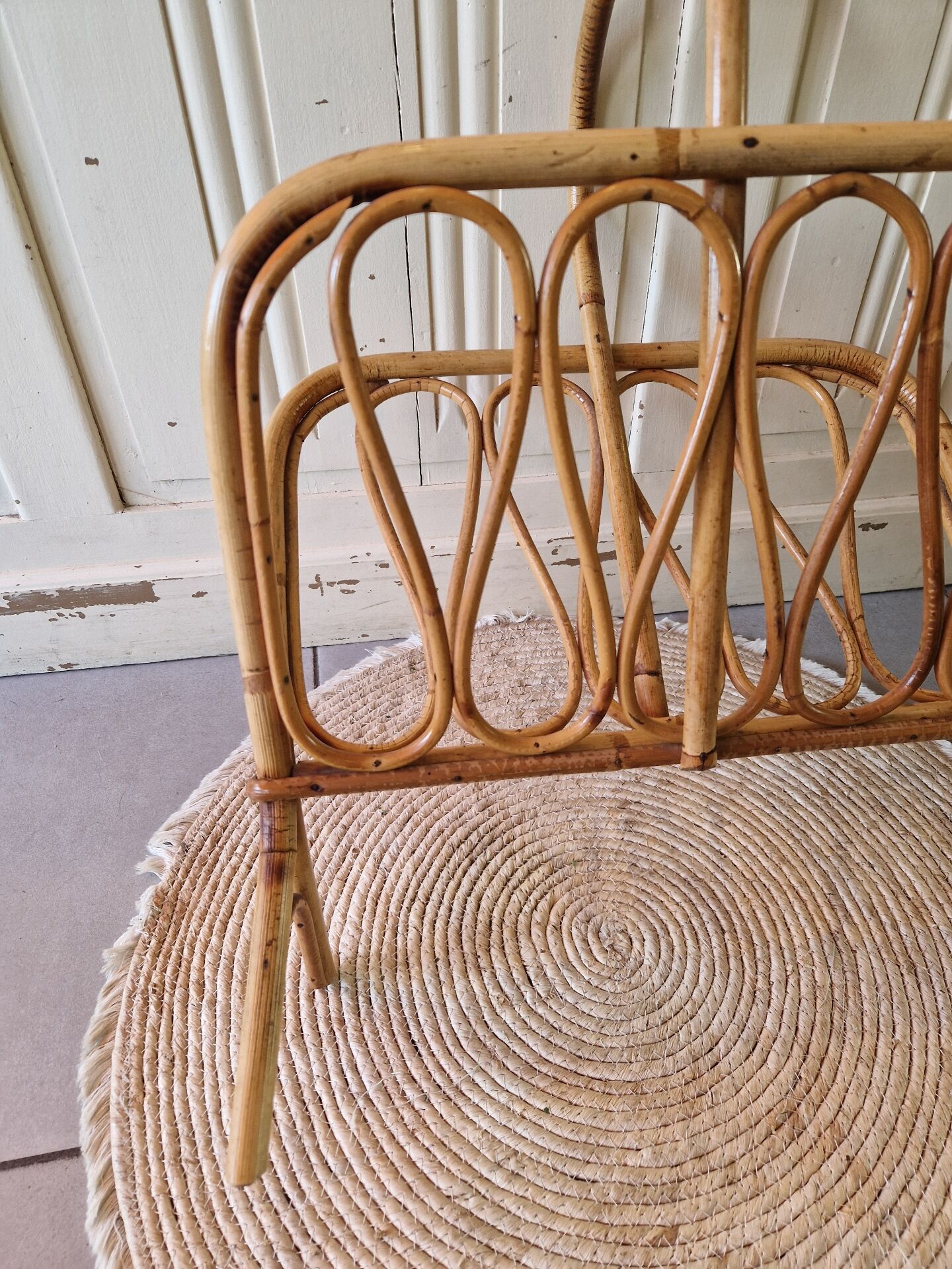 Vintage Rattan Magazine Rack