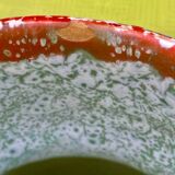 Vase in glazed ceramic decoration of flowers signed below italy - vintage 1950