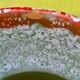 Vase in glazed ceramic decoration of flowers signed below italy - vintage 1950