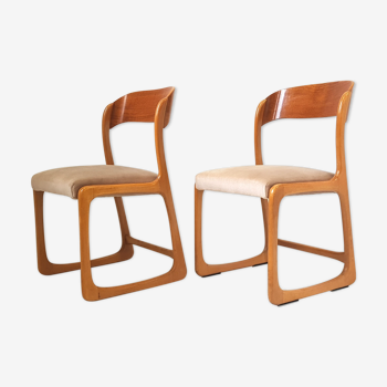 Pair of chairs sled Baumann 1960