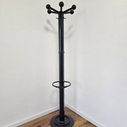 80s Stylish Black Coat Rack and Umbrella Stand