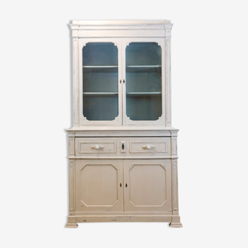 Armoire en noyer antique avec vitrine Espagne fin du 19ème siècle