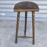 Turned wooden tripod stool