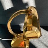 Small art deco side lamp in golden brass