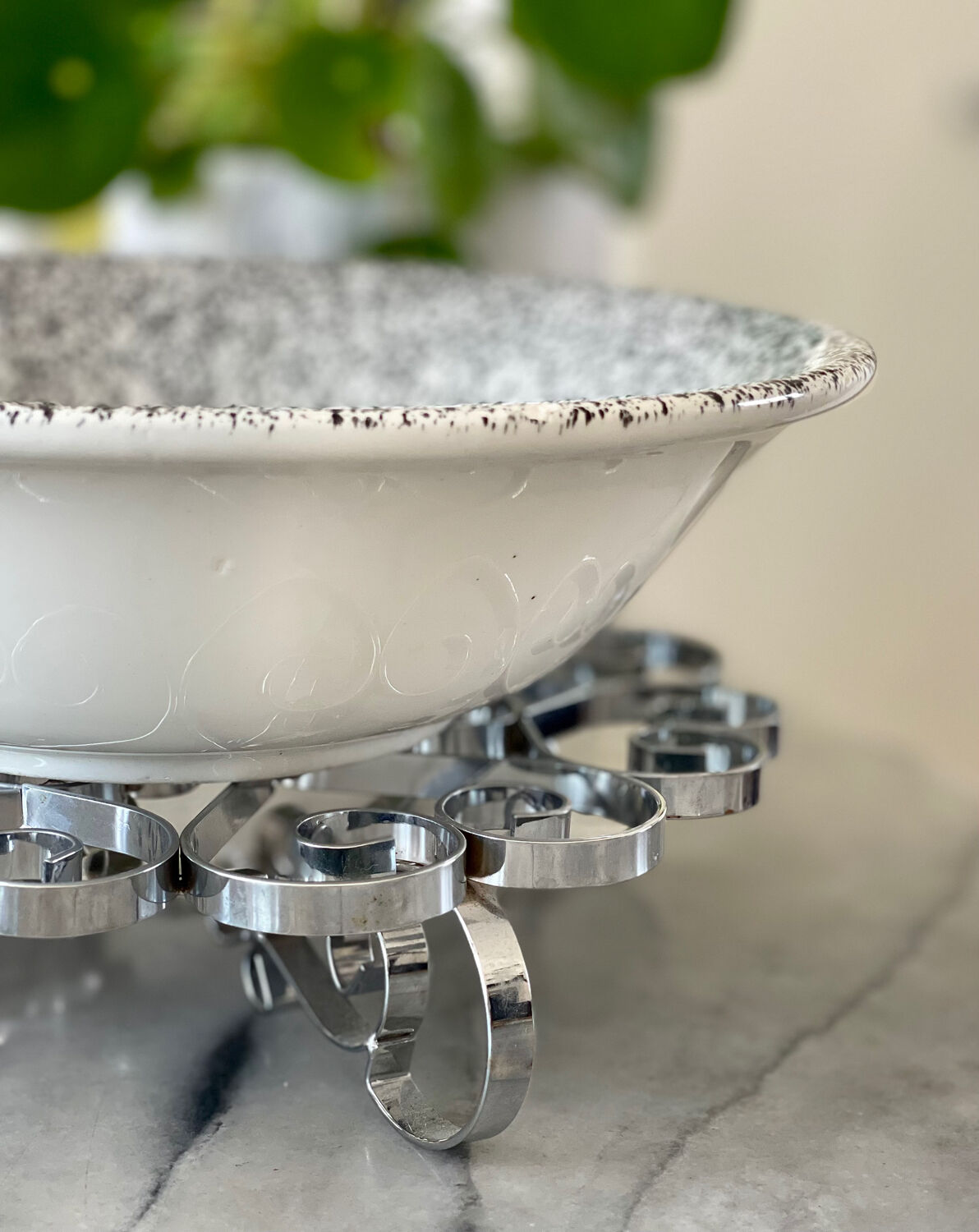 Italian speckled stoneware salad bowl