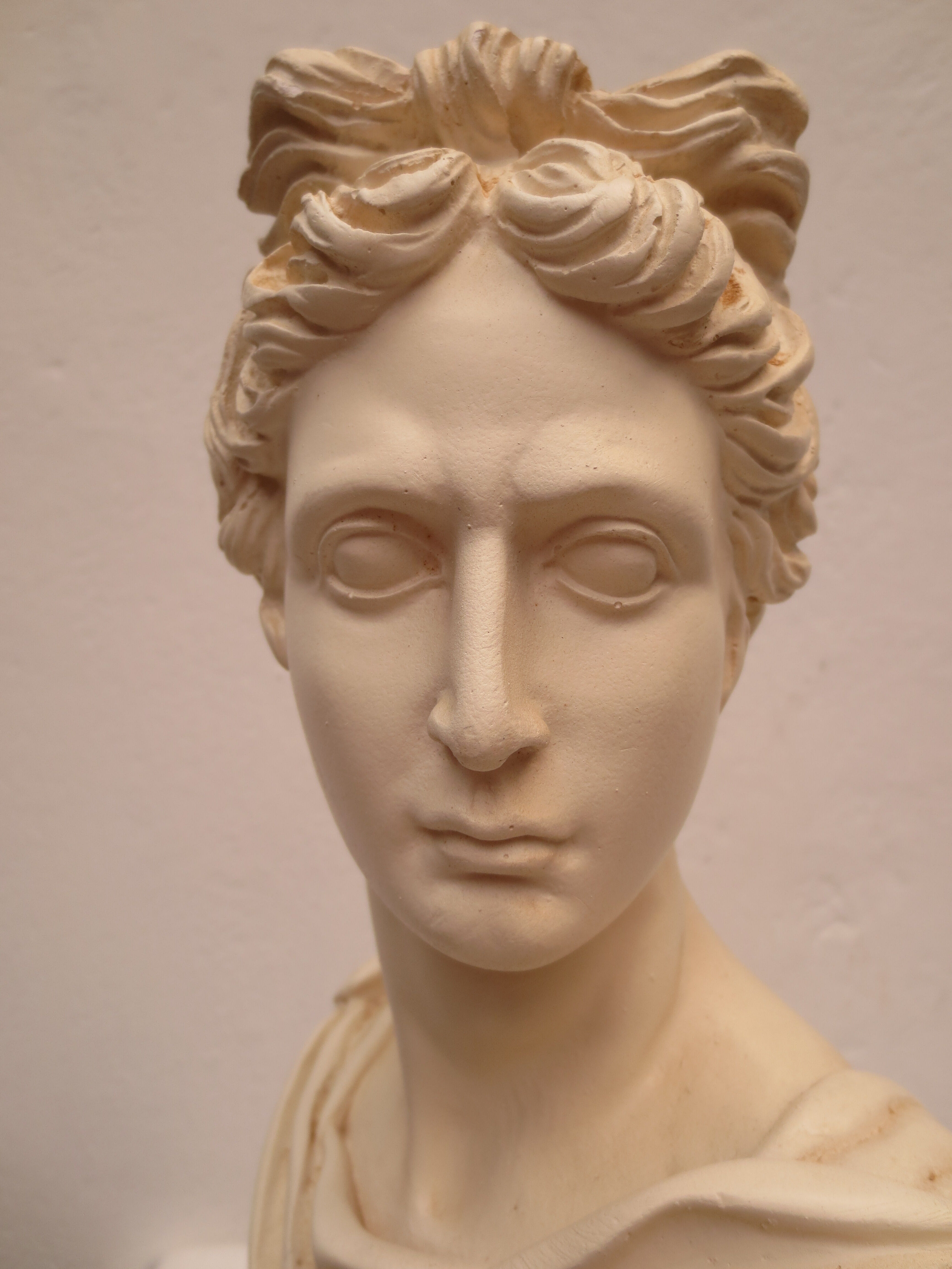 bust of antique subject on pedestal