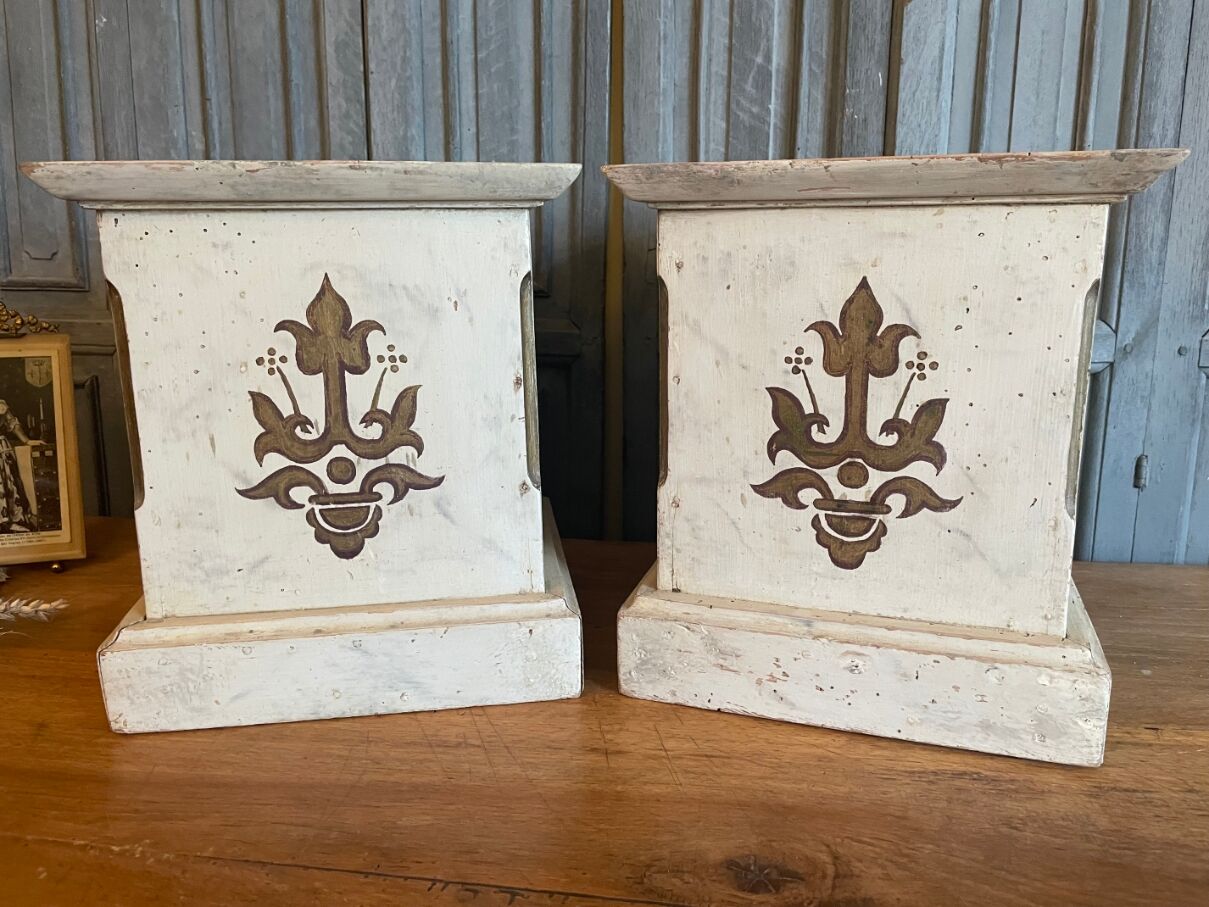 2 x French church consoles