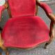 2 Louis Philippe cabriolet armchairs in burgundy velvet wood from the 19th century.