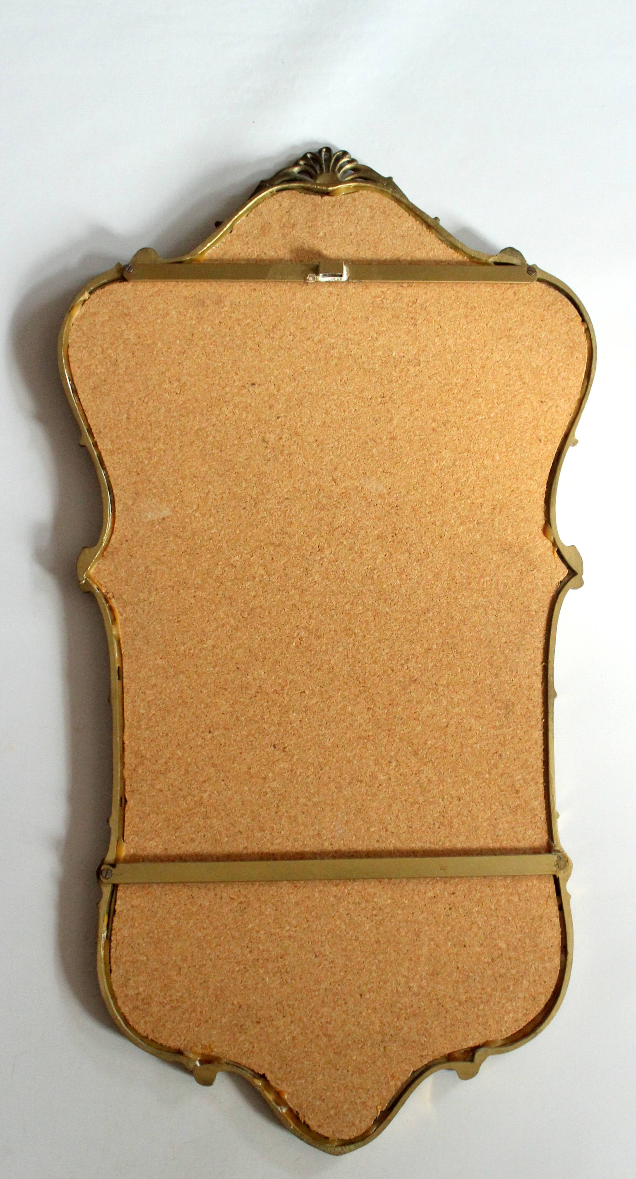 Large wall mirror with a brass frame - Vintage from the 50s