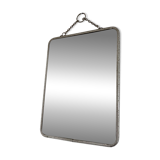 Ancien miroir de barbier ou de coiffeur à chainette vintage, années 40 50