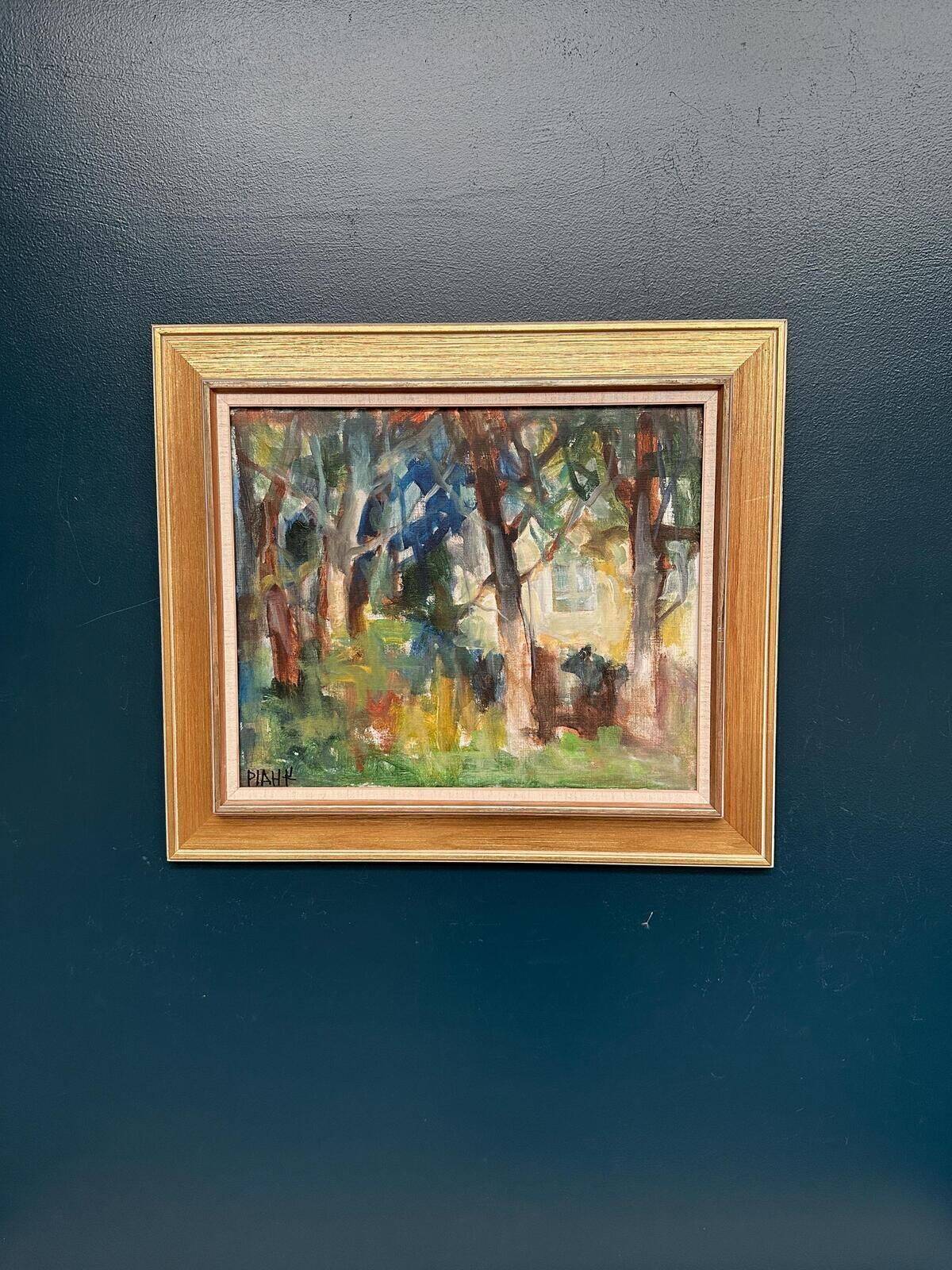 Swedish Oil on Canvas – “Neighbor’s House” by Pia Hesselmark‑Campbell