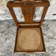 Vintage Art Deco Chair Wood & Cane Seat #E088