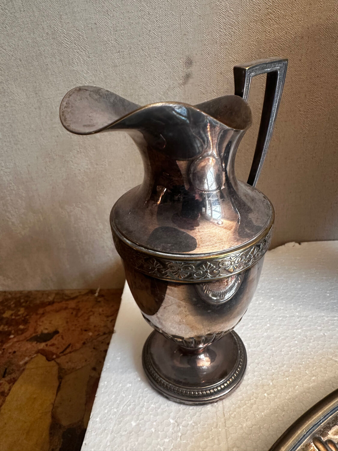 WMF antique silver-plated tea and coffee service AS Alpacca + tray – deb