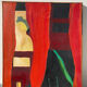 Abstract woman painting oil on canvas