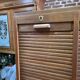 Antique double curtain cabinet in oak