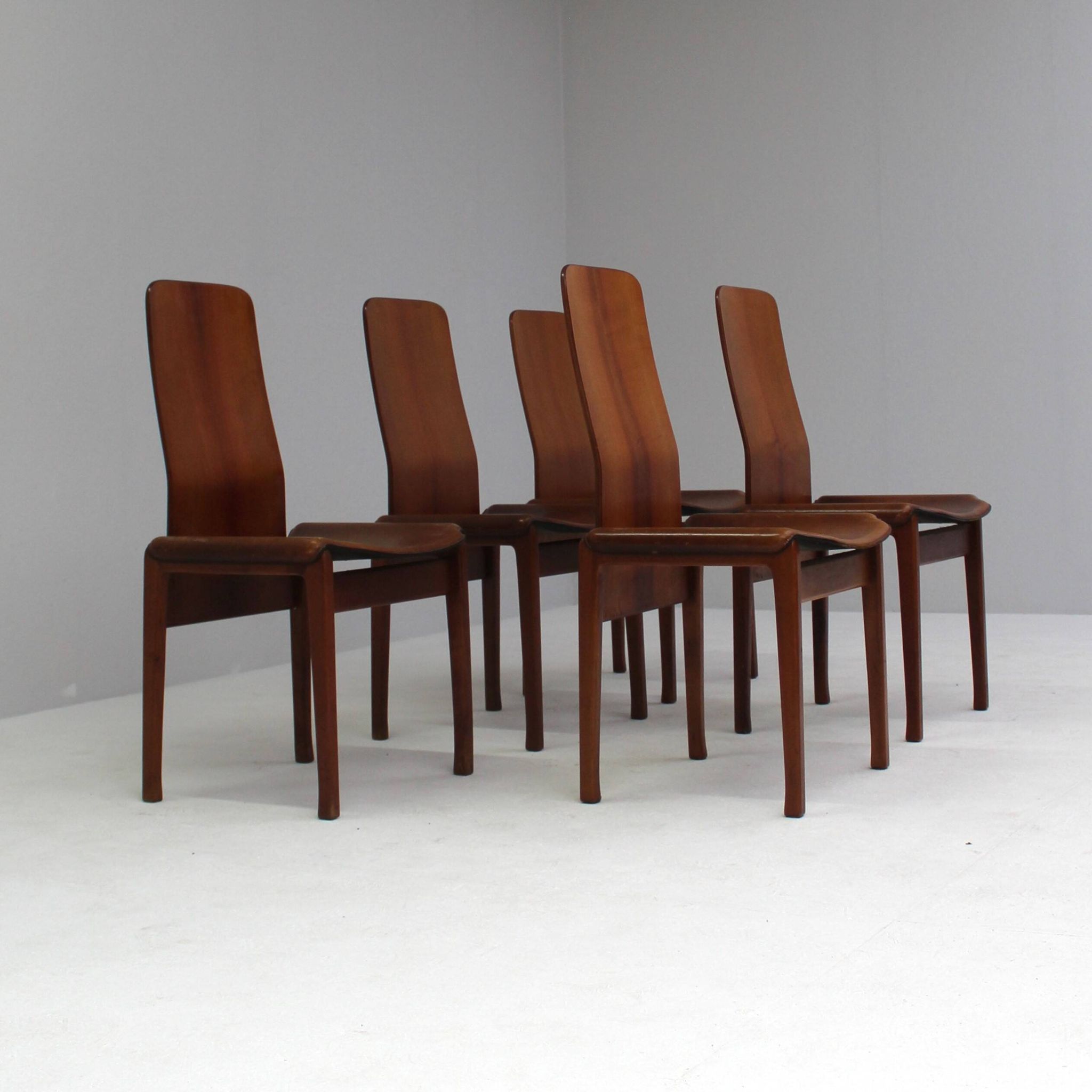 Fiorenza chairs by Tito Agnoli for Molteni, Set of 6